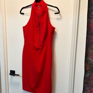 Elegant Red Halter Dress